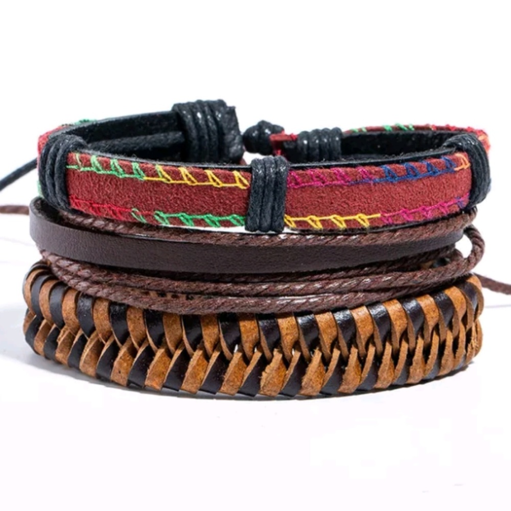 Multi Layer Leather Bracelet set